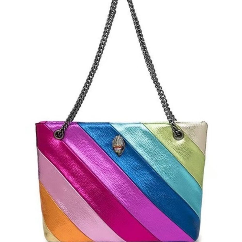 Kurt Geiger Rainbow Metallic Diagonal Stripe Shoulder Bag - Women
